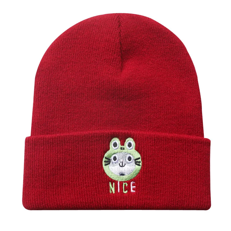 

cartoon cat skullies beanie women men cute winter hat women girl warm earflap knitted hat ear flap ski cap skullcap dropship