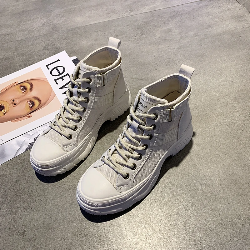 

2021 New Hot Style Ladies Sports Shoes PU Leather High-Top Women's Sneakers Fashion Women Running Shoes Outdoor Trendy Flat Shoe