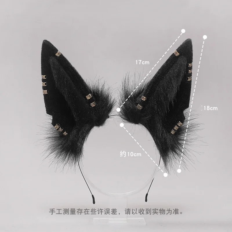 Повязка на голову плюшевая ручной работы милый обруч с пушистыми ушками