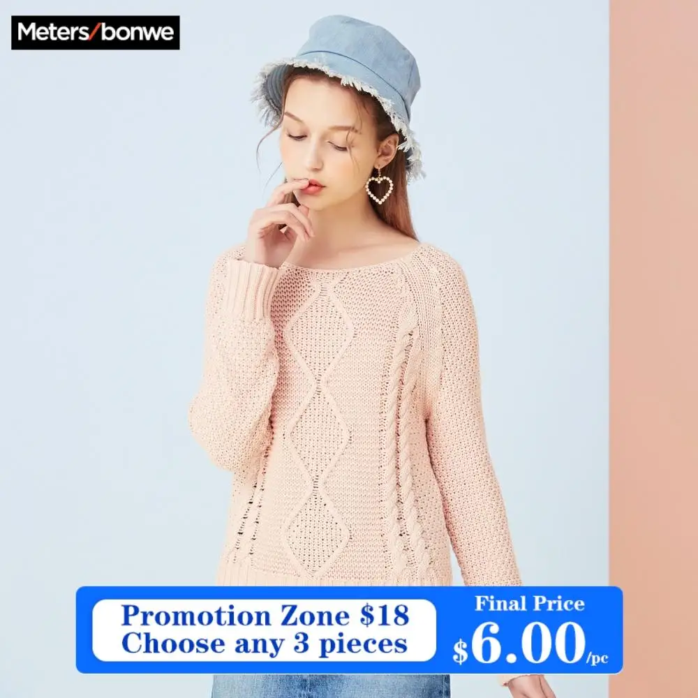 Metersbonwe Cotton Knitted Sweater Women Pullovers Turtleneck Autumn Winter Basic Sweaters Korean Style Slim Fit | Женская одежда
