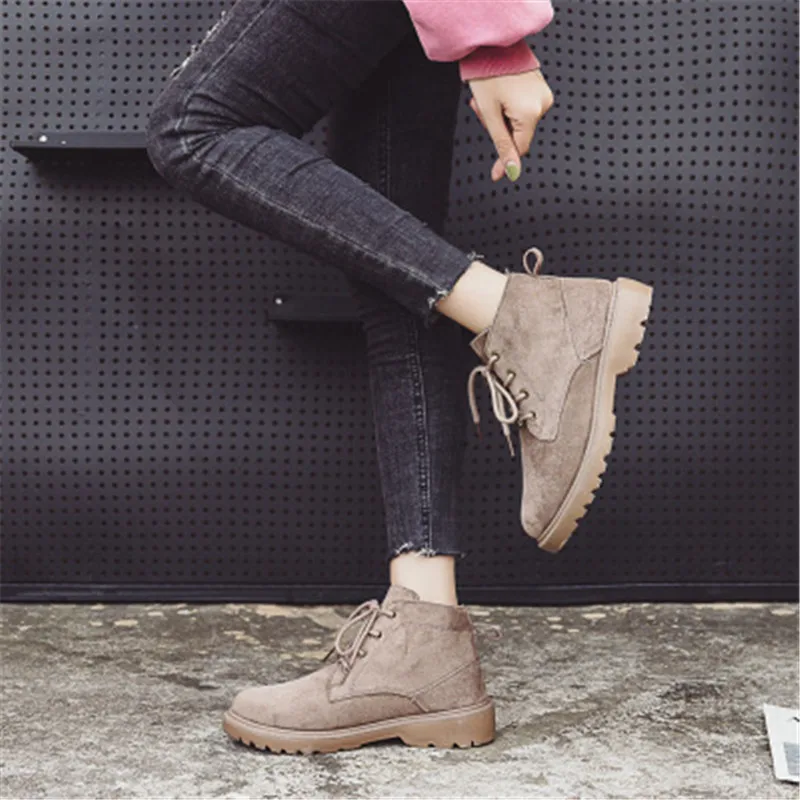Новое поступление Модные замшевые женские ботильоны Весенние ботинки на