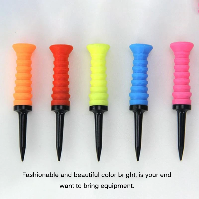 

New-10PC Golf Ball TEE Bouncy Elastic Ball Rack Practical Compact and Light Training Accessories Color Random