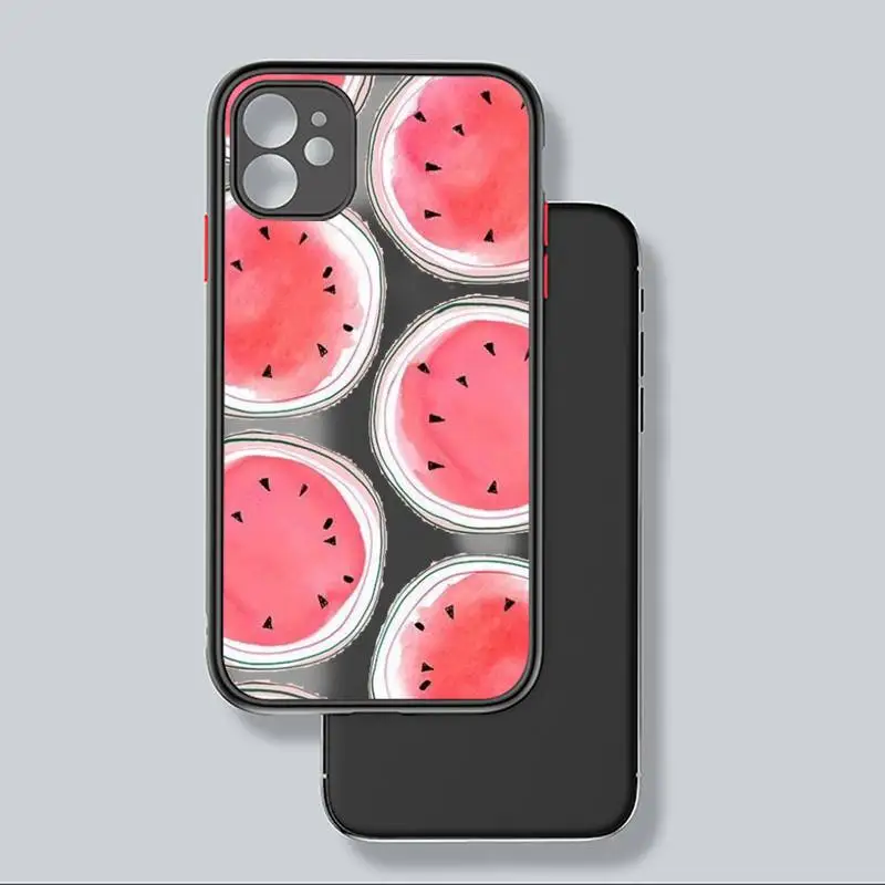 

Fashion Cute Cartoon Fruit Lemon Pineapple Phone Case For iphone 12 11 8 7 plus mini x xs xr pro max matte transparent cover
