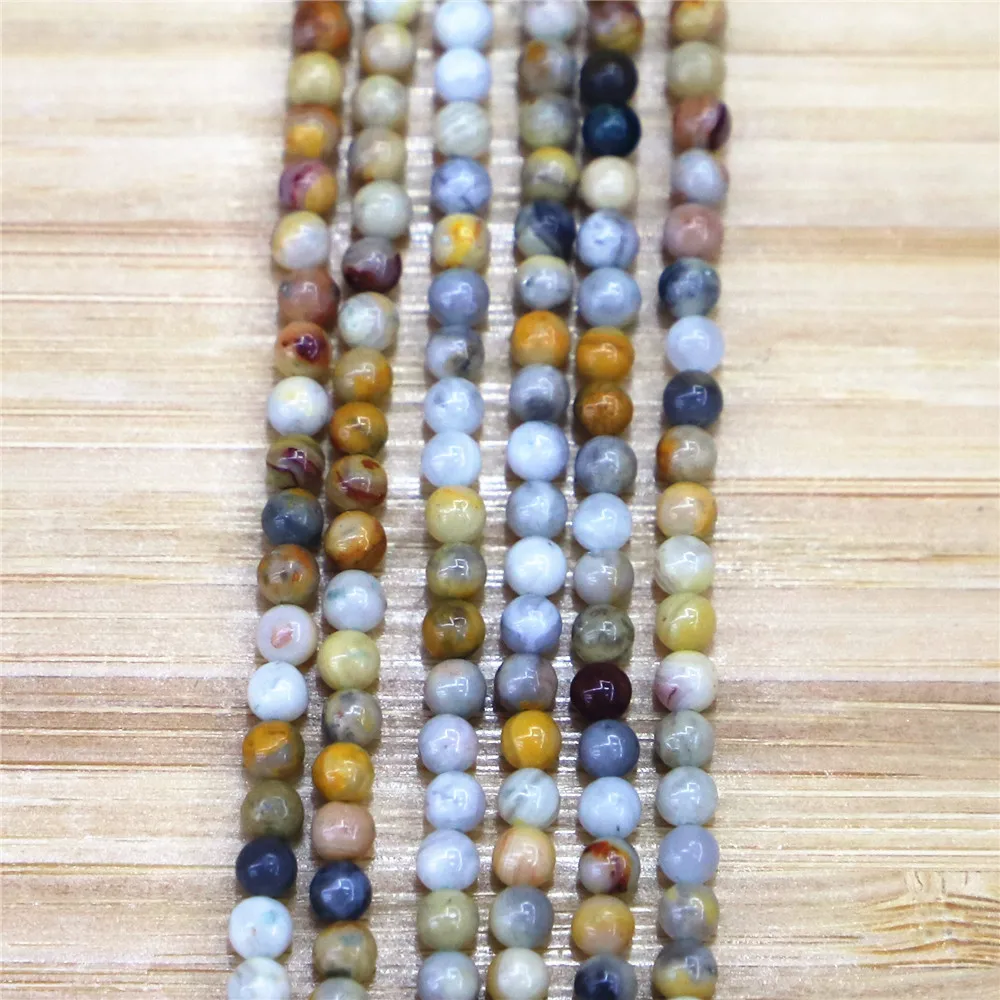 

Wholesale 710pcs Fctory Price Natural Stone Crazy Agat Round Beads 16" Pick Size 3mm Per Strand Pick Size for Jewelry Making Diy