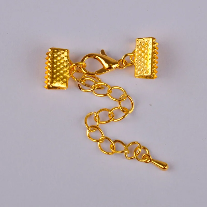 50 комплектов зажимов для застежки наконечники шнура ленты кожаный зажим