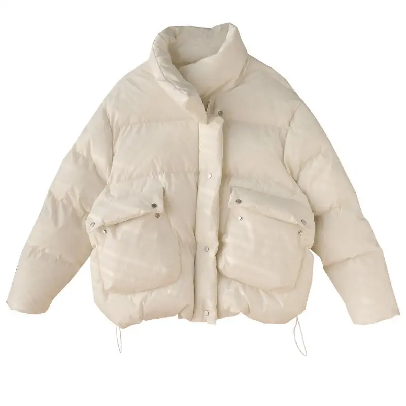 

Short Winter Jacket Women Clothes Padded Black Down Cotton Coat Female Oversized Loose Warm Thicken Winter Coat Outerwear Q2723