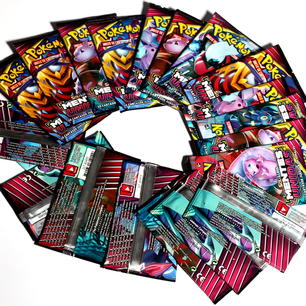 pokemon 324 360 pcsset cards toys spanish trading card game sunmoon collection box card energy trainer tag team free global shipping