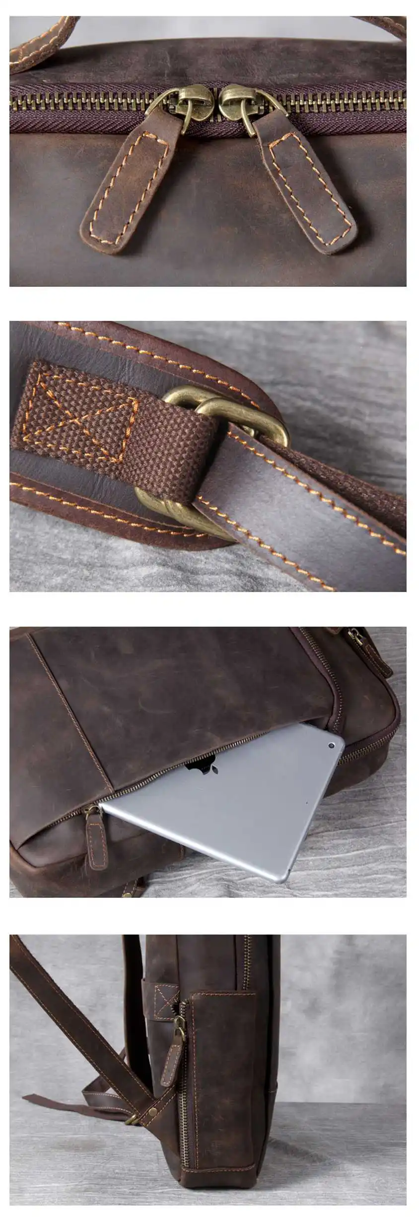 Новая мужская кожаная сумка для компьютера, рюкзак Mochilas Hombre, винтажная кожаная сумка Mad Horse, кожаный рюкзак с защитой от кражи