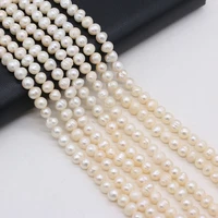 100real natural freshwater pearl beads near round white loose pearls for diy charm bracelet necklace jewelry accessories making