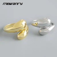 mewanry 925 steamp double layer glossy rings new fashion simple design party jewelry couples gifts for women wholesale