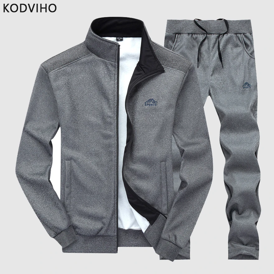 Мужской повседневный однотонный спортивный костюм теплый из двух предметов