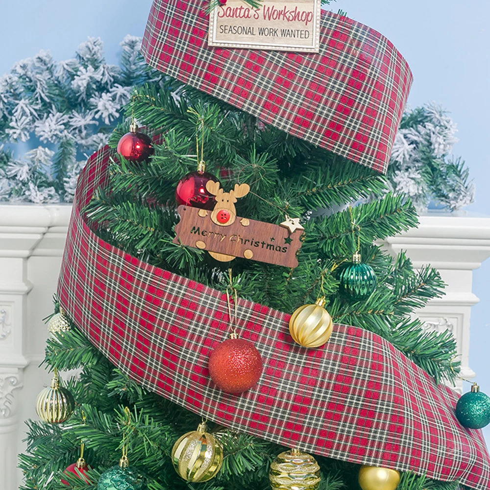 3 м Рождественская шотландская клетчатая сетка печатная лента Европейская ткань