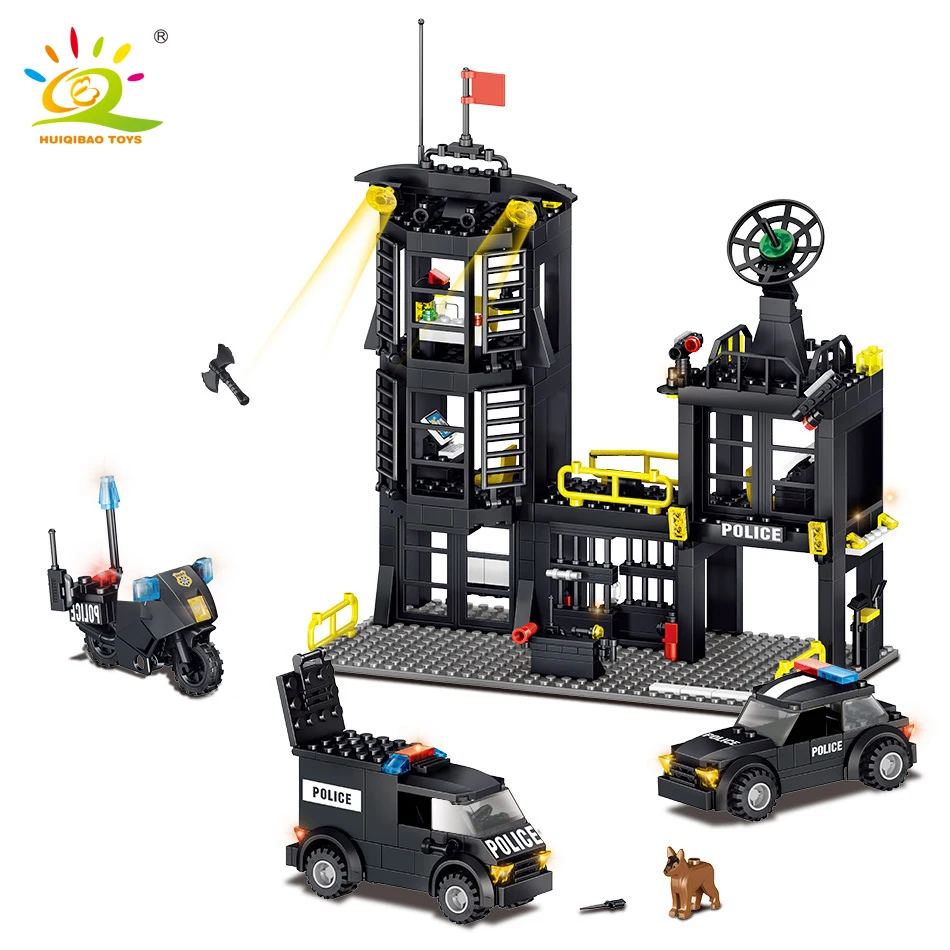 Игрушки 739 шт. полиции SWAT полицейский участок строительные блоки городской для