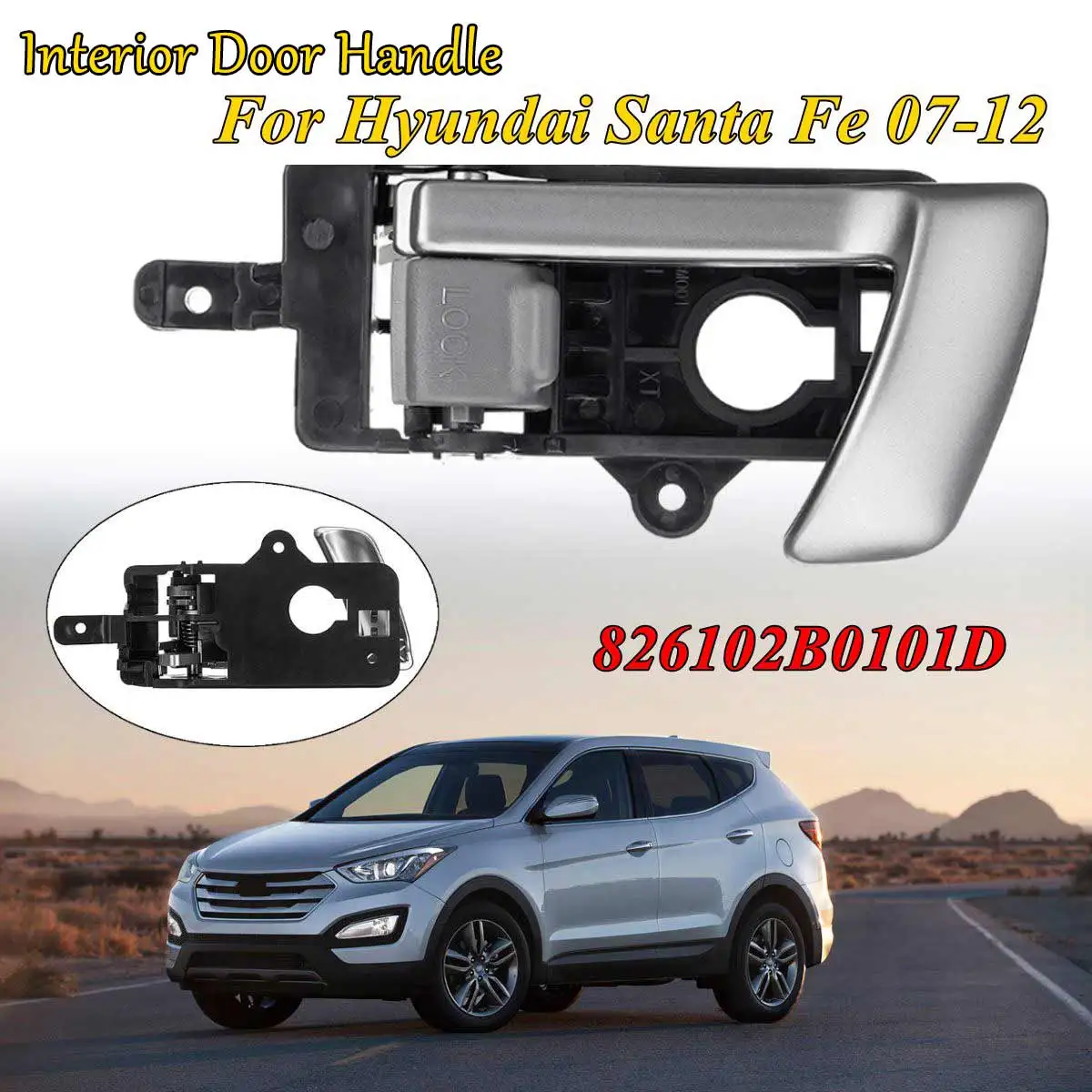 1 шт. хромированная Ручка двери салона автомобиля для Hyundai Santa Fe 2007 2008 2009 2010 2011 2012 #