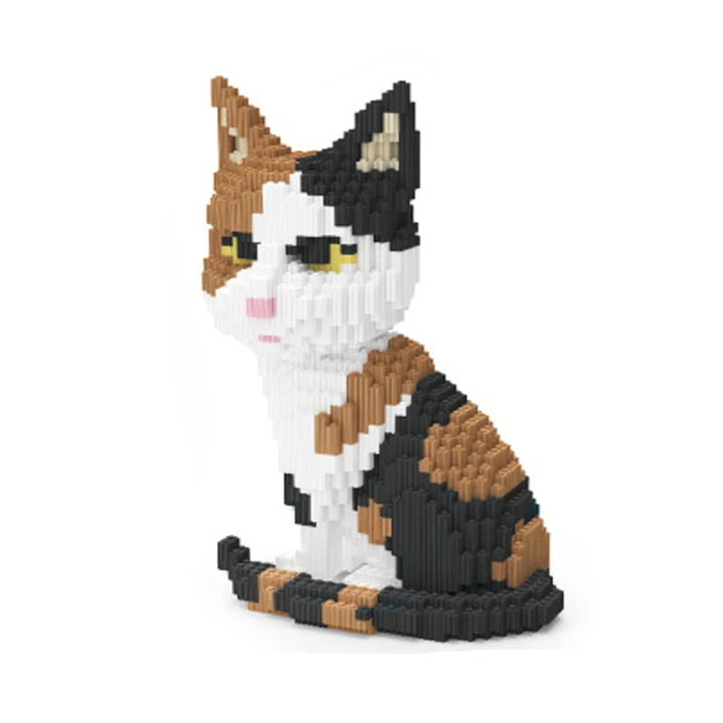 Xizai 8038 персидский кот табби котенок животное домашнее 3D модель DIY мини микро