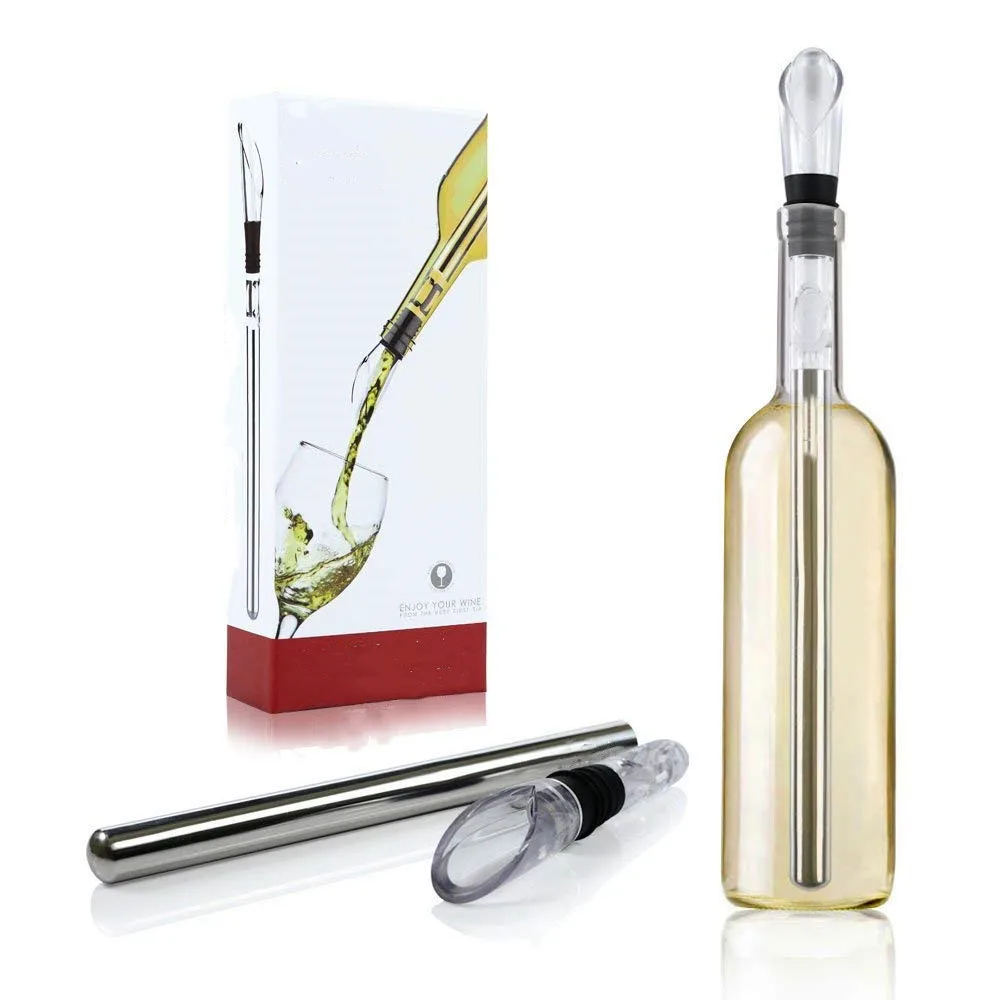 

Stainless Steel Wine Pourer with Chill Rod Wine Cooler Wine Cooling Rod