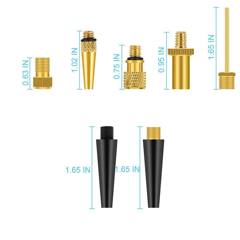 

30PCS Brass Valve Adapter, Bicycle Tire Valve Adapter, Ball Pump Needle,for Standard Pumps Bike Pump Accessories