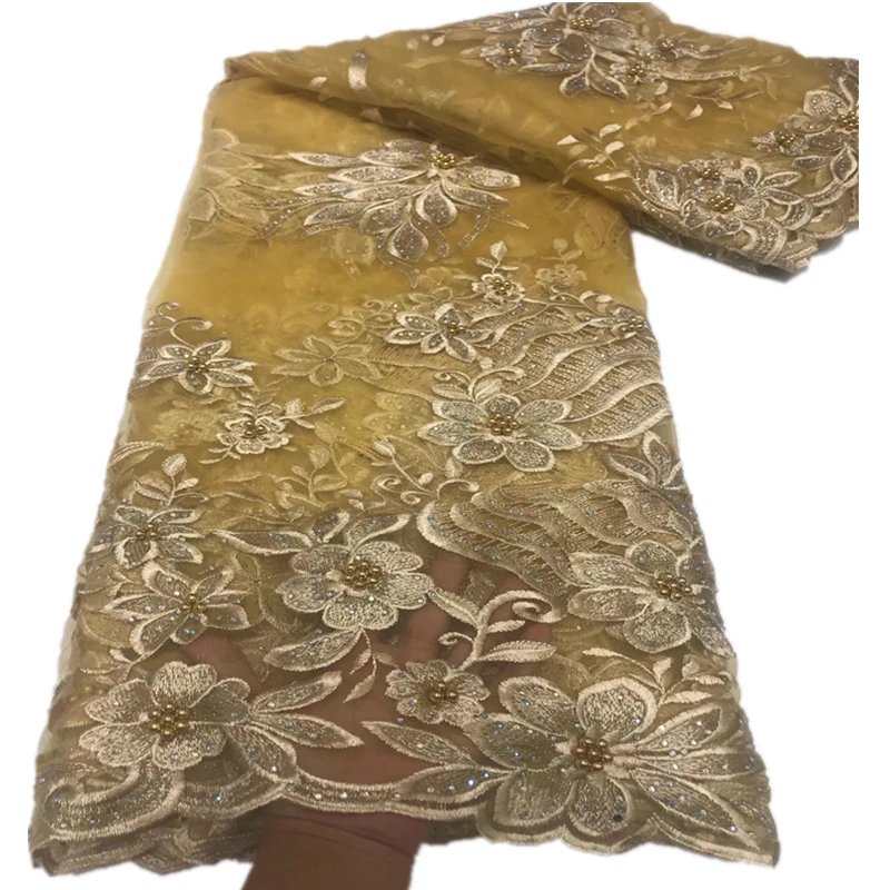 

Nigerian Lace Fabric 2022 High Quality Lace Fabric Wedding African With Beads/stones Nigerian French Lace Fabric JL-160