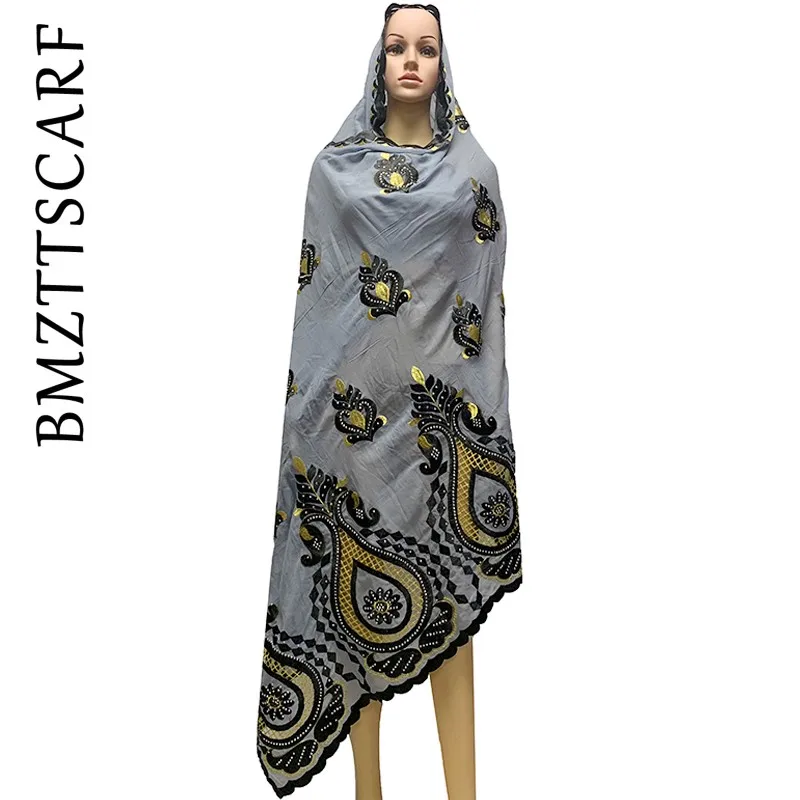 

100% Cotton Scarf African Women Scarf Hollow out Embroidery Muslim Women Hijab Scarf Shawls BM426