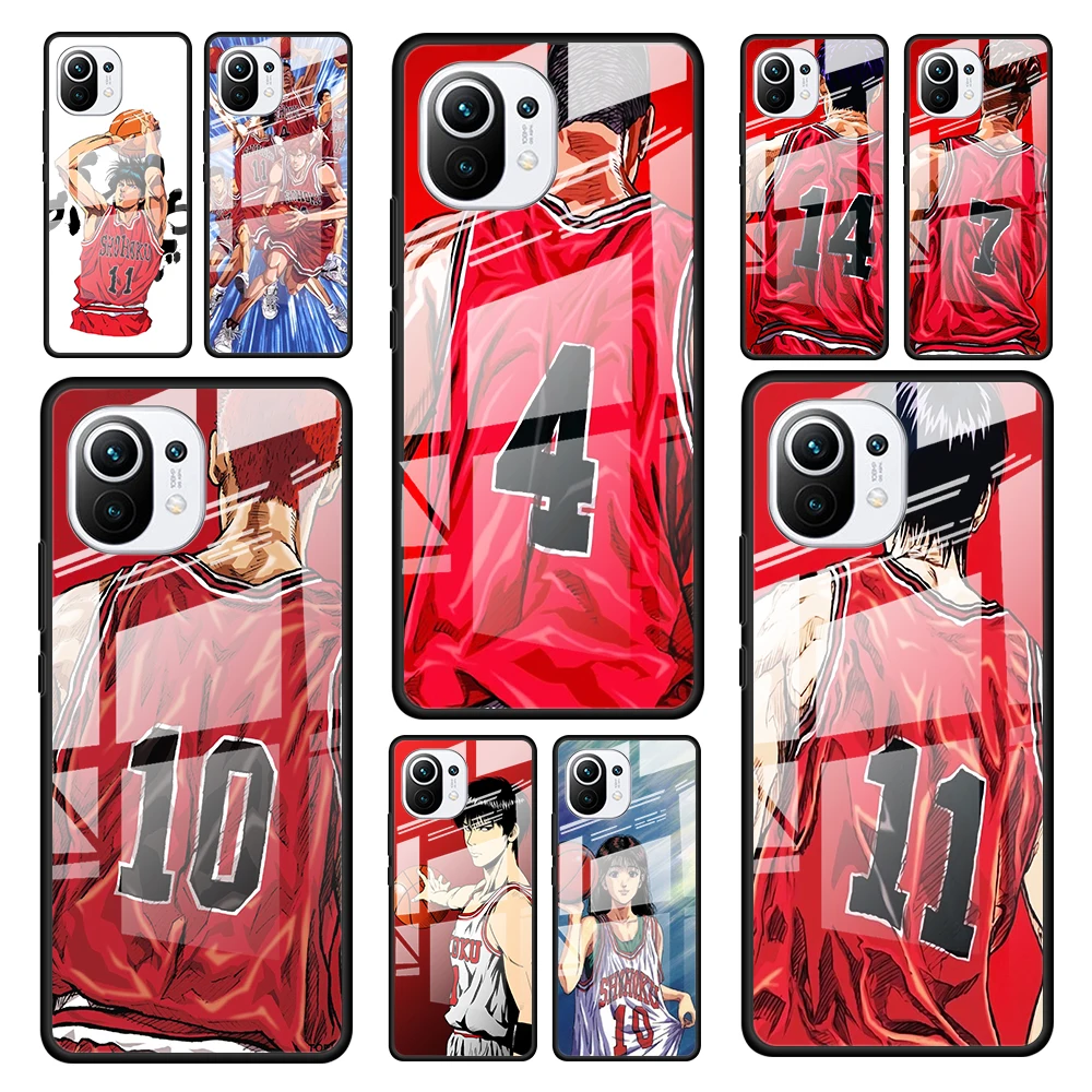 

Slam dunk Sakuragi for Xiaomi Mi 11 Ultra Lite 10T Note 10 9T Pro CC9 CC9E 5G Luxury Tempered Glass Phone Case Cover