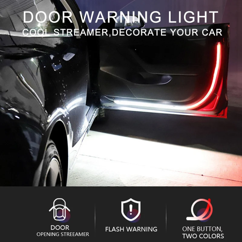 2 шт. авто Стайлинг красно белого цвета светодиодный стример двери анти