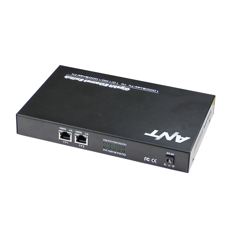 Волоконно-оптический коммутатор 8 SC 2 1000M RJ45 промышленный гигабитный Ethernet коммутатор медиаконвертер