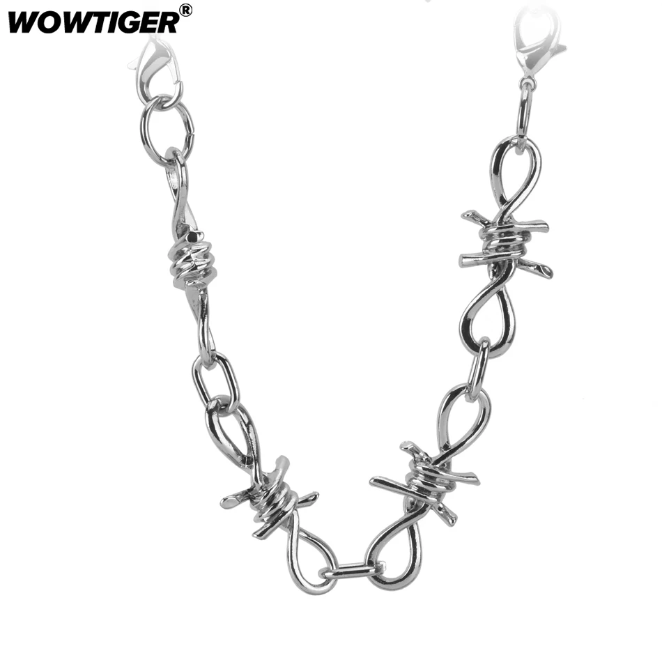WOWTIGER панк шипы железные ожерелья для мужчин и женщин ожерелье цепочка на шею 2