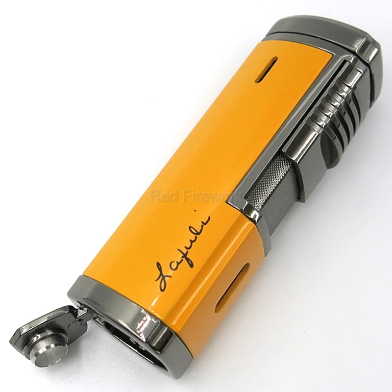 COHIBA креативный металлический сигаретный сигары 4 фонарь Jet красное пламя многоразовая ветрозащитная сигарная Зажигалка W/Встроенный сигары удар Cohiba