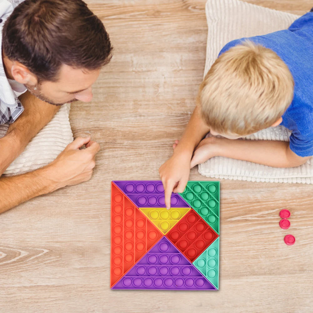 

Push Bubbles Sensory Toys Pop Fidget Reliver Stress Toys Novelty Relieve Stress Tangram Tabletop Puzzles For Adult Kids Gift