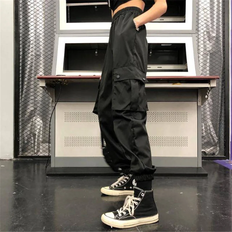 

Streets Cargo Pant Women High Waist Hip Hop Trousers for Women Loose Harem Pants Spring Summer Casual Ankle-Length Pants Girls