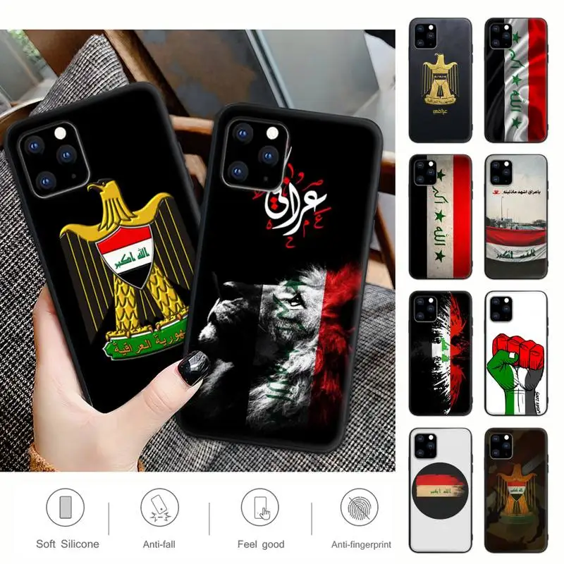 

Iraqi Iraq National Flag Black Silicone Mobile Phone Case For IPhone 12 11 Pro Max Xs X Xr 7 8 6 6s Plus 5 5s Se 2020 Cover