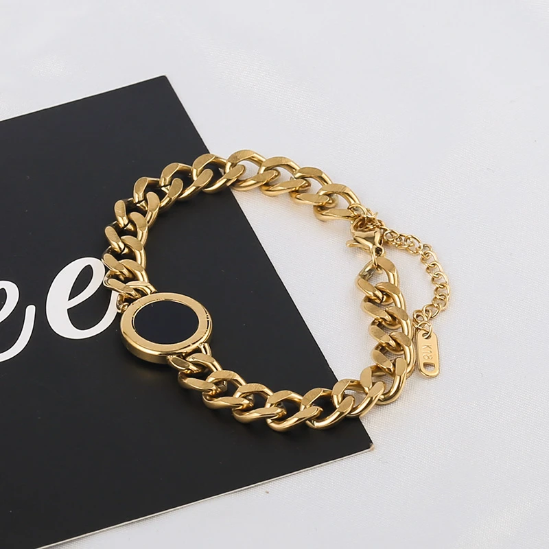 

Stainless Steel Sweater Chain Choker Necklace for Women 18 K Heavy Metal Roman Numeral Natural Double Sided Necklace Gift