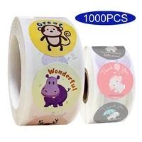 1000pcs korean cute panda cat animal thank you stickers seal label kawaii stationery gift stationary art supply office accessory