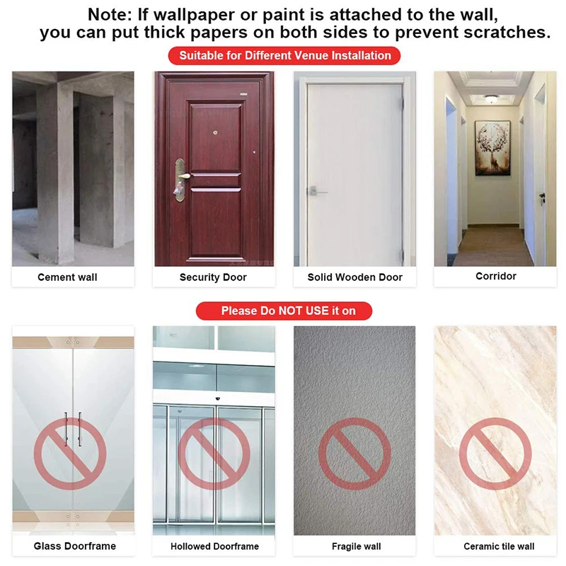 Подтягивающая штанга для двери не требующие винтов Регулируемая планка