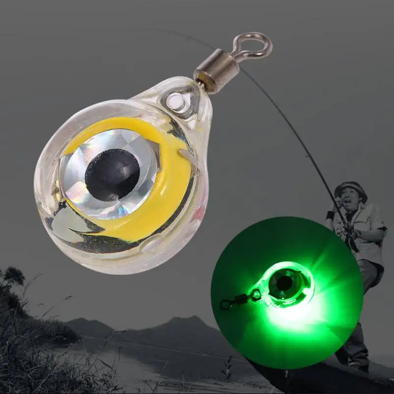 3/5pcs Mini Fishing Lure Light LED Deep Drop Underwater Eye Shape Fishing Squid Fishing Bait Luminous Lure for Attracting Fish