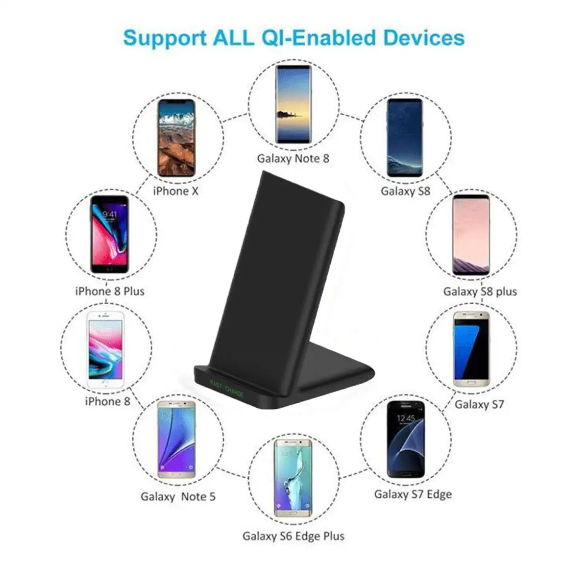 Беспроводное зарядное устройство Qi 30 Вт подставка для iPhone 11 Pro 8 X XS samsung 10 s9 s8