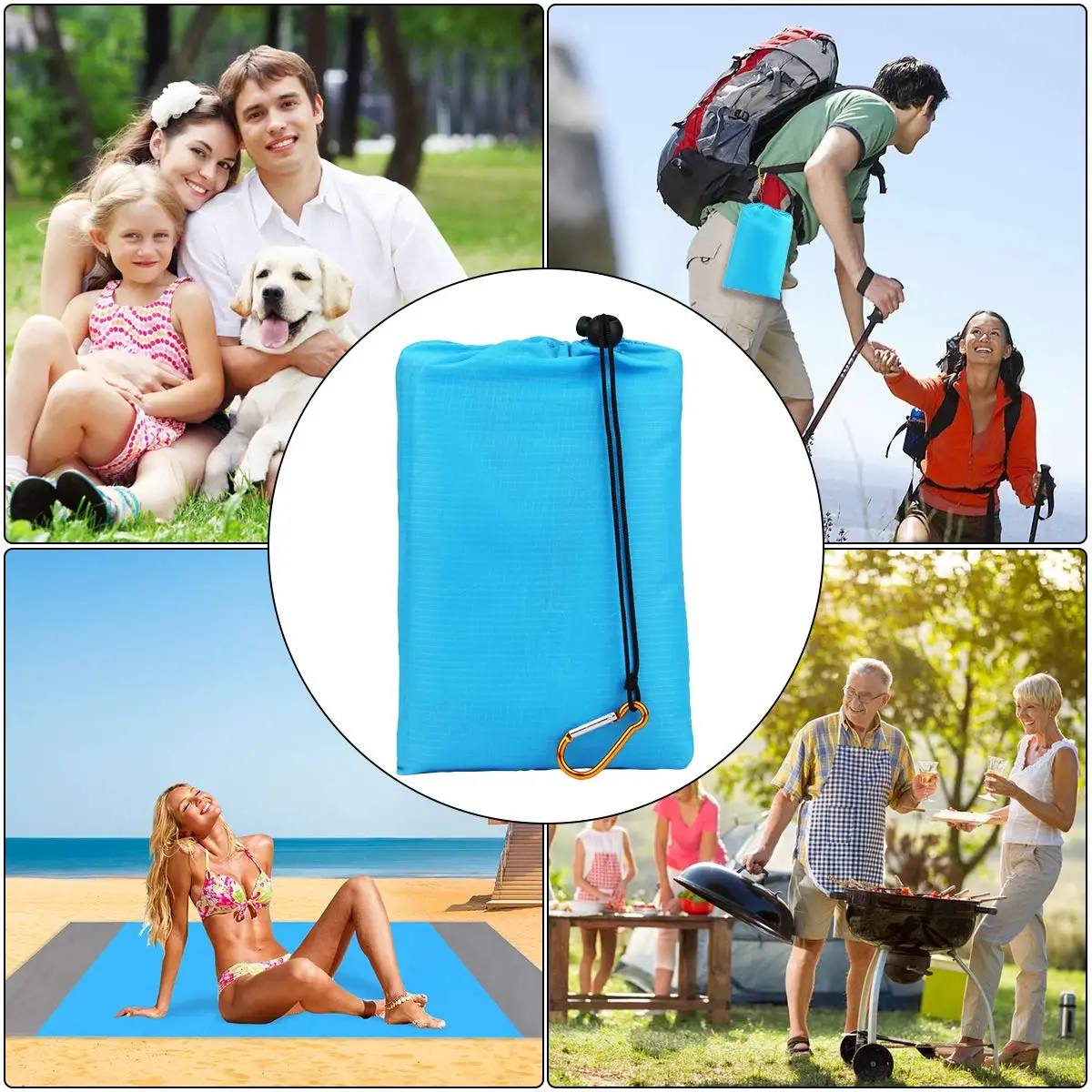 

Dropshopping 2Mx2M Beach Mat Waterproof Beach Blanket Outdoor Portable Picnic Mat Camping Ground Mat Camping Bed Camping Mat