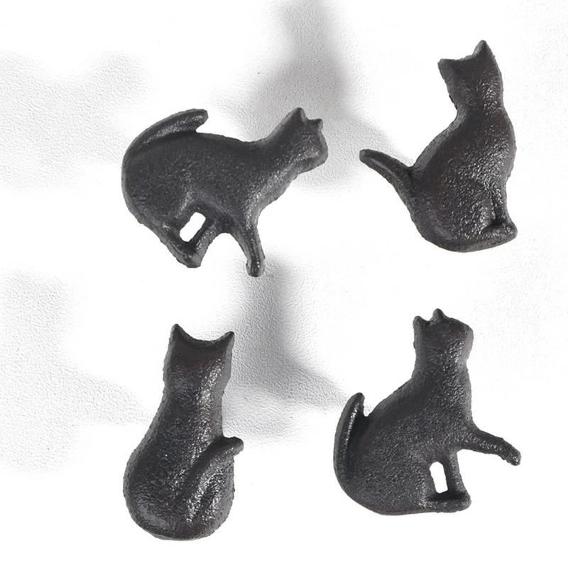 Набор из 4 кошек винтажная чугунная Мебельная ручка и дверная для шкафа котята