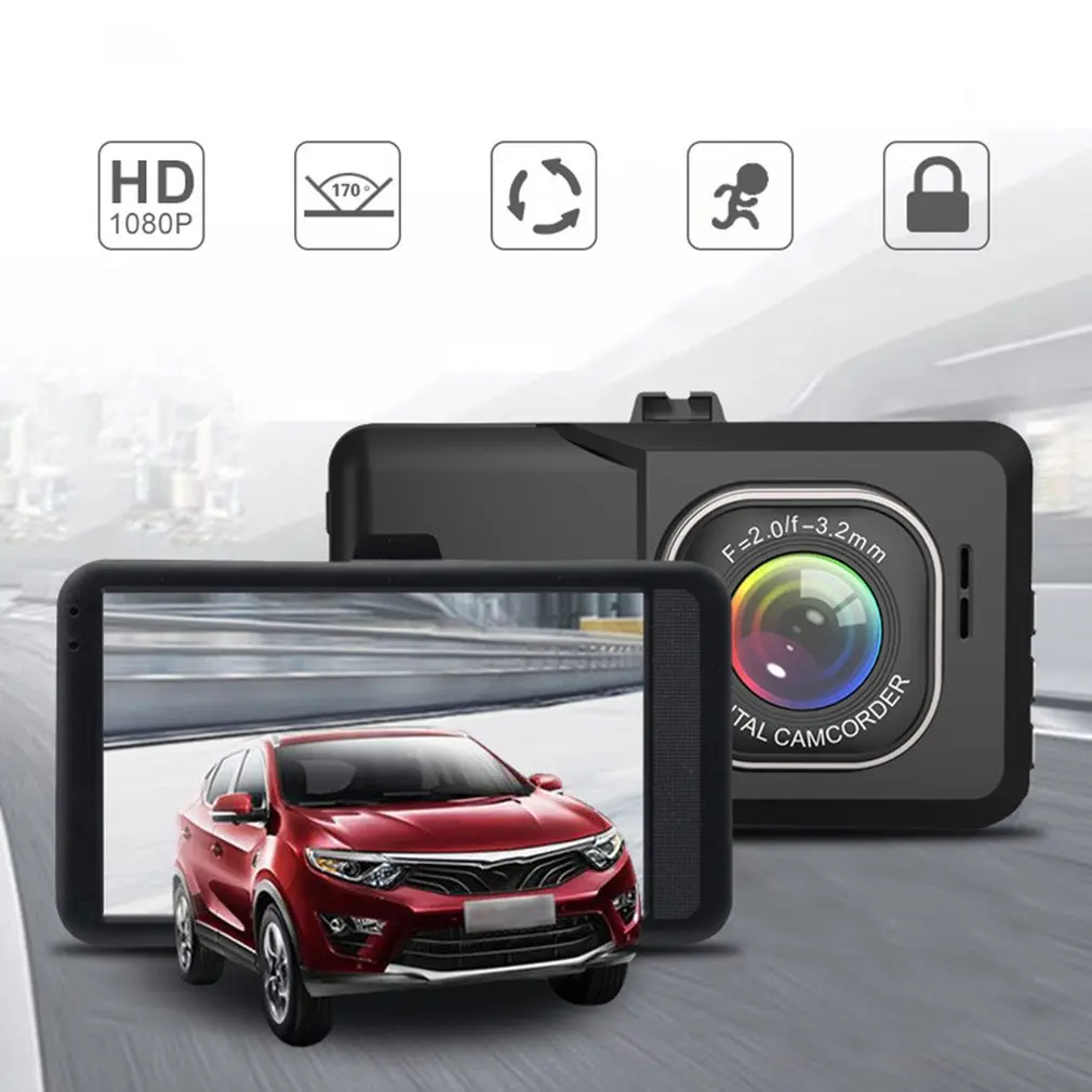 

Full 1080P видеорегистратор, видеорегистратор для вождения автомобиля, DVR камера 3,0 дюйма, циклическая запись, широкоугольный видеорегистратор, ...