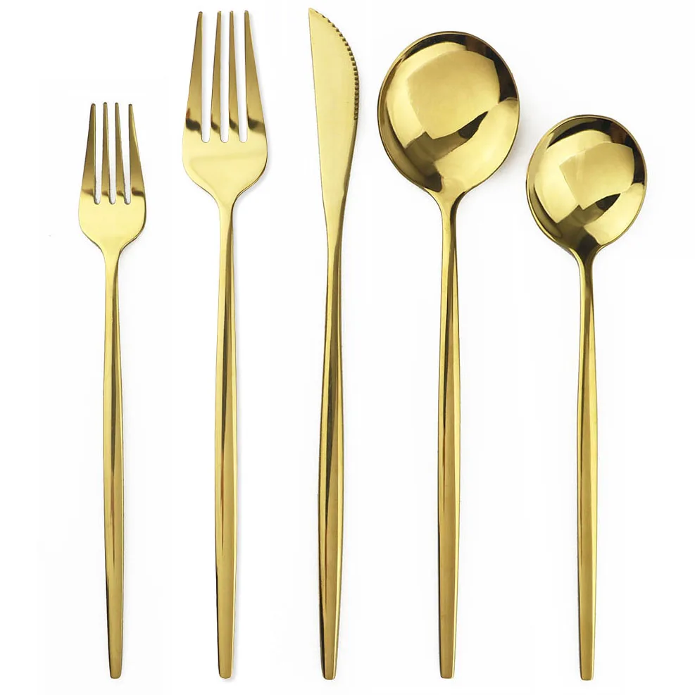 

4set 20pcs Kitchen Tableware Set Rose Dinnerware Set 304 Stainless Steel Cutlery Set Knife Dessert Fork Dessert Spoon Dinner Set