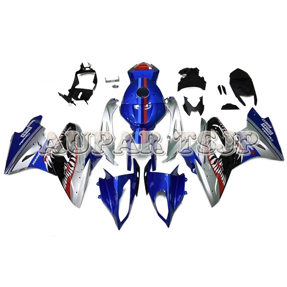 

Shark Attack Fairing Kit For BMW S1000RR 2017 2018 17 18 s1000rr ABS Injection Silver Blue Sportbike Bodywork with tank cover