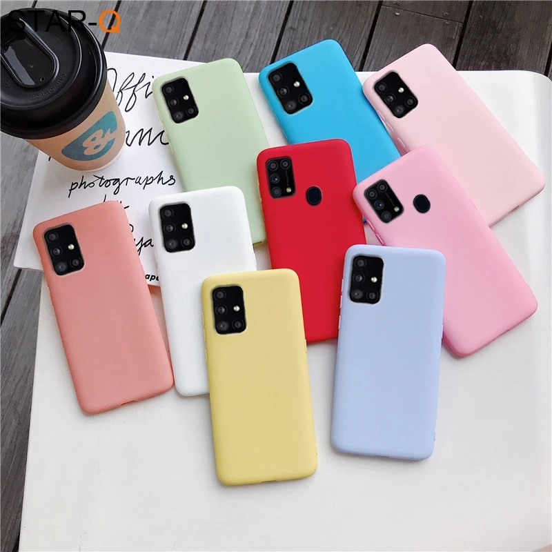 candy color silicone phone case for samsung galaxy a51 a71 5g a31 a11 a41 m51 m31 a21s a91 a81 a01 matte soft tpu cover free global shipping