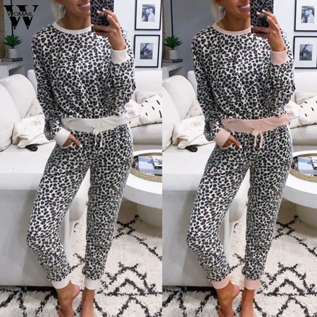 Женский спортивный костюм с леопардовым принтом комплект из 2 предметов