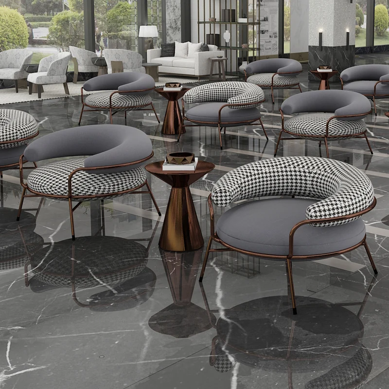 

Designer Leisure Chair Beauty Salon Hotel Fitness Club Reception Negotiation Table and Chair Combination Light Luxury Leisure