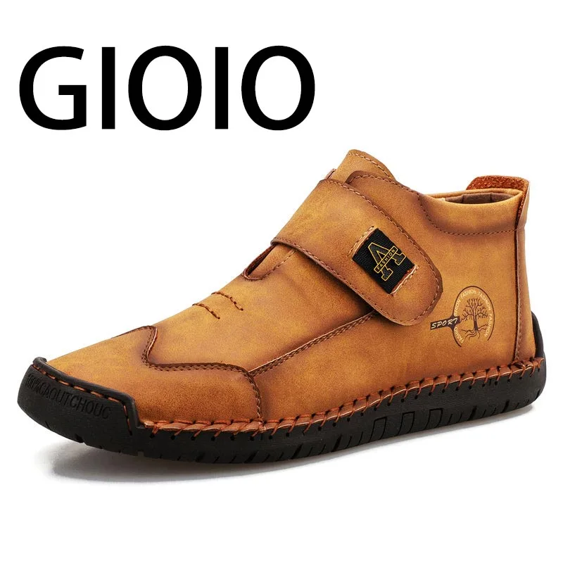 

Ankle Boots Men Leather Rubber Outdoor Men Vintage Boots Comfortable Work Boots Ligthweight Sneakers Boots for Men Botas Hombre