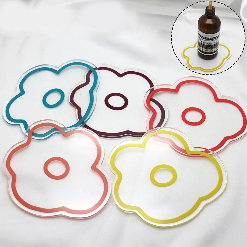 

1pc Cute Durable Acrylic Coasters Drink Coasters for Home Counters Kitchen Dining Room Living Room Patio Coffee Table Clear