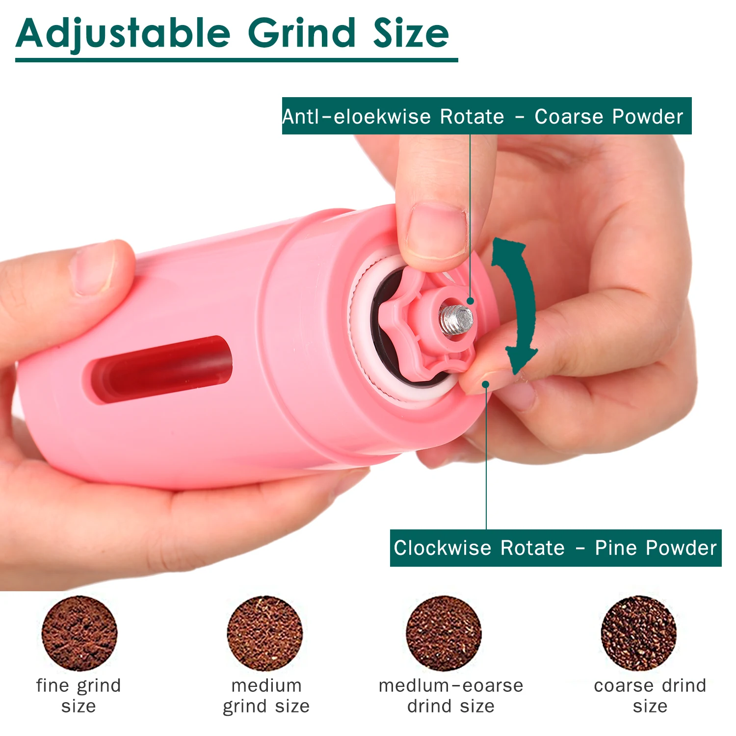 Ручная керамическая кофемолка регулируемая мельница для кофейных зерен Легкая