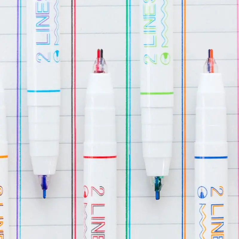 

Новинка, 3/6 шт., двойная гелевая ручка с 2 линиями, маркер «сделай сам» для скрапбукинга, украшения для журнала, канцелярские принадлежности