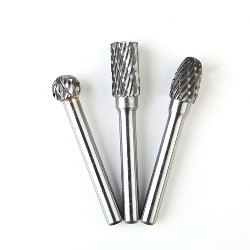 

5Pcs Tungsten Carbide Carving Burrs Bit Double Cutter Burring File Grinder Drill