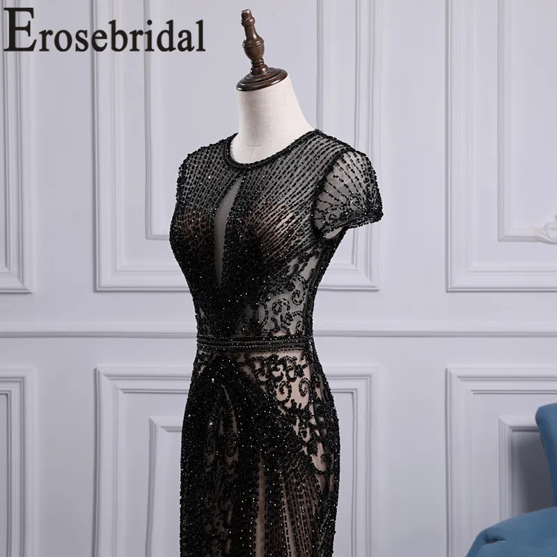 Erosebridal, короткий рукав, Русалка, вечернее платье с бюстгальтером, элегантное, на молнии, сзади, длинное, официальное, женское, вечернее платье, платье для вечеринки